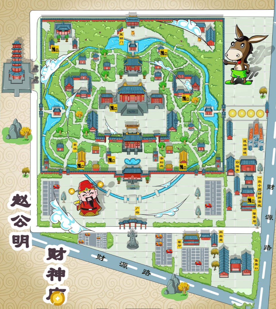 武鸣寺庙类手绘地图